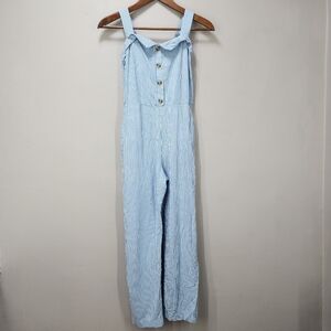 Monteau Linen-Blend Sleeveless Jumpsuit
